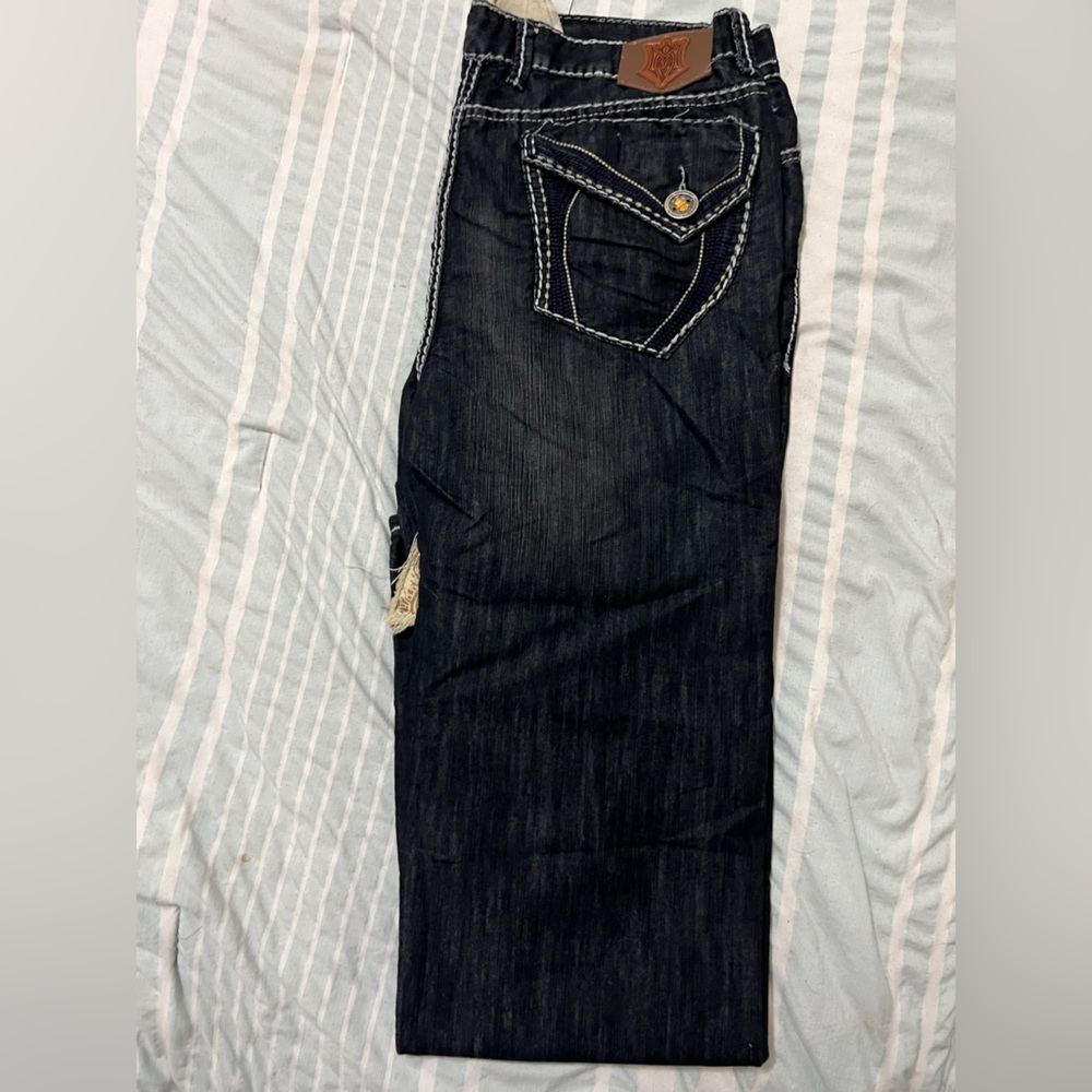 Men’s black distressed Monarchy jeans